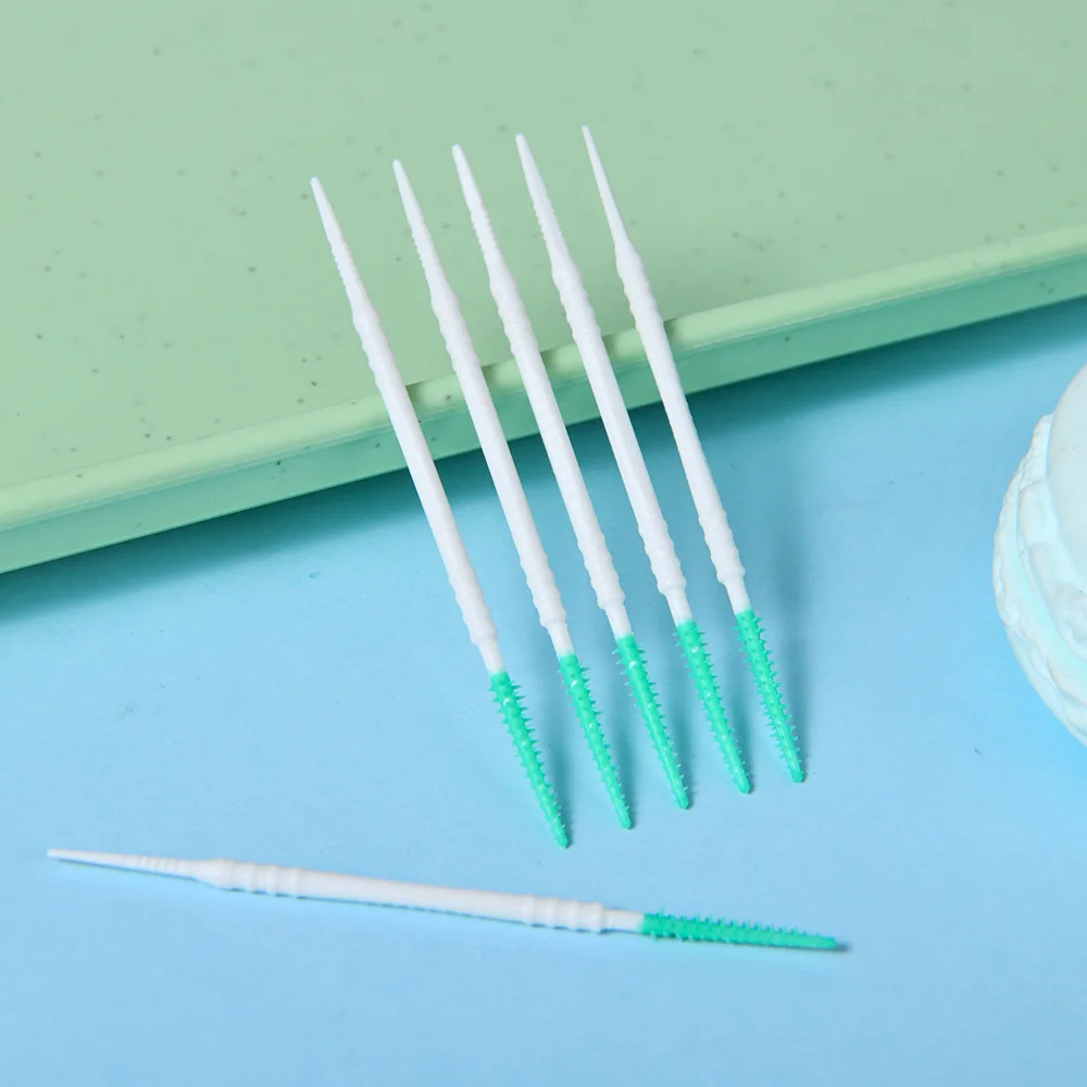 100 قطعة/الحزمة سيليكون بين الأسنان فرش الأسنان المسواك فرشاة الأسنان بين الأسنان مع موضوع أدوات تنظيف الفم العناية بالفم #5