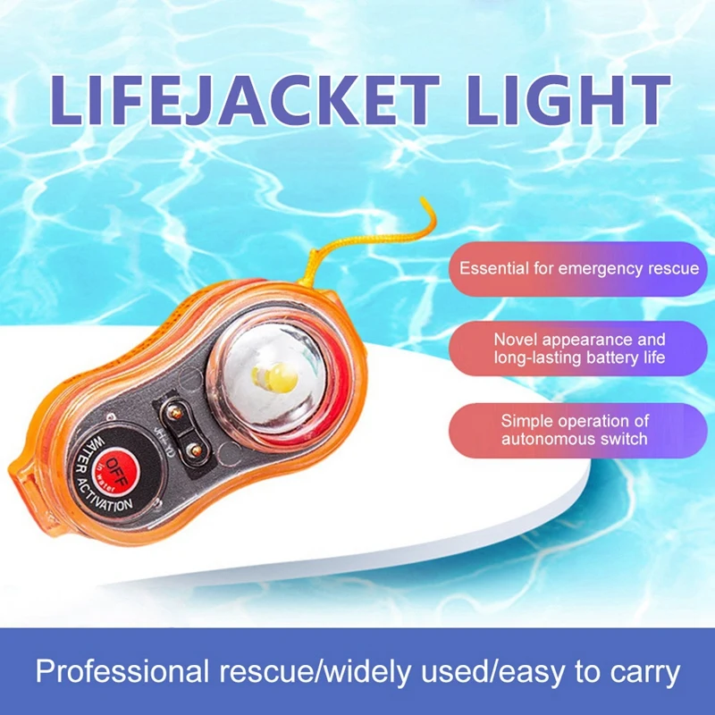 New-LED Life Jacket Light Water Action Light Waterproof Safety Locator Light With Rope Autonomous Switch Outdoor Accessoris