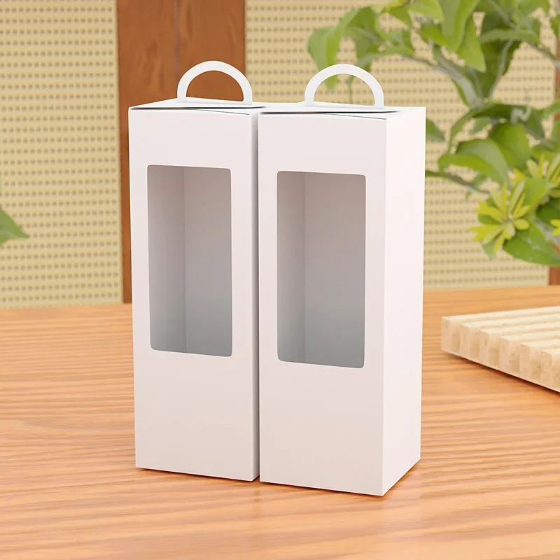 20pcs Transparent Window Packaging Paper Boxes For Wedding Birthday Party Cake Bread Baking Dessert Package Box White Gift Box