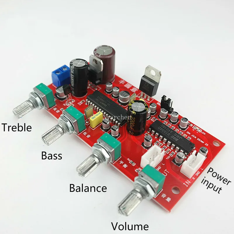 UPC1892 +JRC2150 BBE HIFI Stereo Preamp Amplifier Volume Tone Control  Treble Balance Bass Finished Preamplifier Board