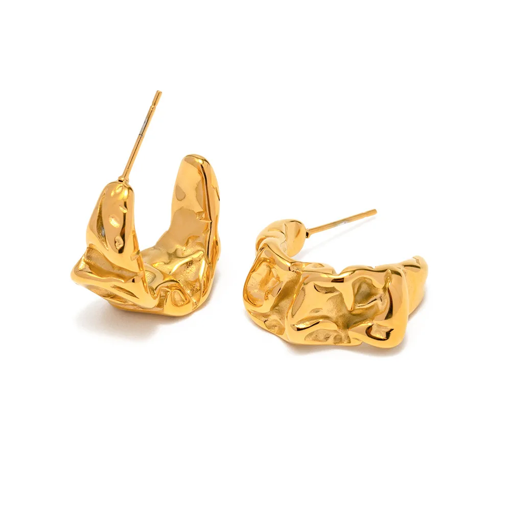 

Stainless Steel PVD 18K Gold Plated Tarnish Rugged CC Earrings For Woman Jewelry Wholesale 2023 Trendy