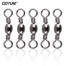 Goture 200pcs/lot Fishing Rolling Swivel Snap 10kg-70kg Stainless Steel Fishhooks Barrel Swivel Fishing Tackeles Line Connector