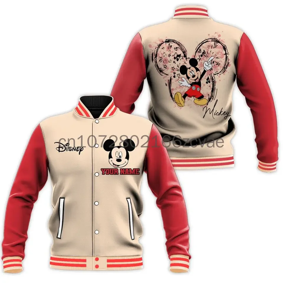 Disney Daisy Duck Family Vacation Baseball Jacket Custom Name Casual Baseball Jacket Oversize Street Men's and Women's Jacket