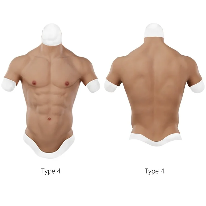 Silicone Muscle Chest Men\'s Summer Clothing Shaping Flexible Muscle Full Suit Synthetic Silicone Chest Role-playing Costume