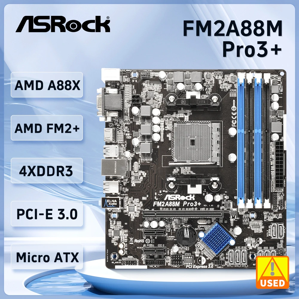 

Asrock FM2A88M Pro3+ Motherboard Socket FM2+ AMD A88X support A10 AD680 A8 AD5500 cpu DDR3 32GB SATA3 USB 3.1 Micro ATX