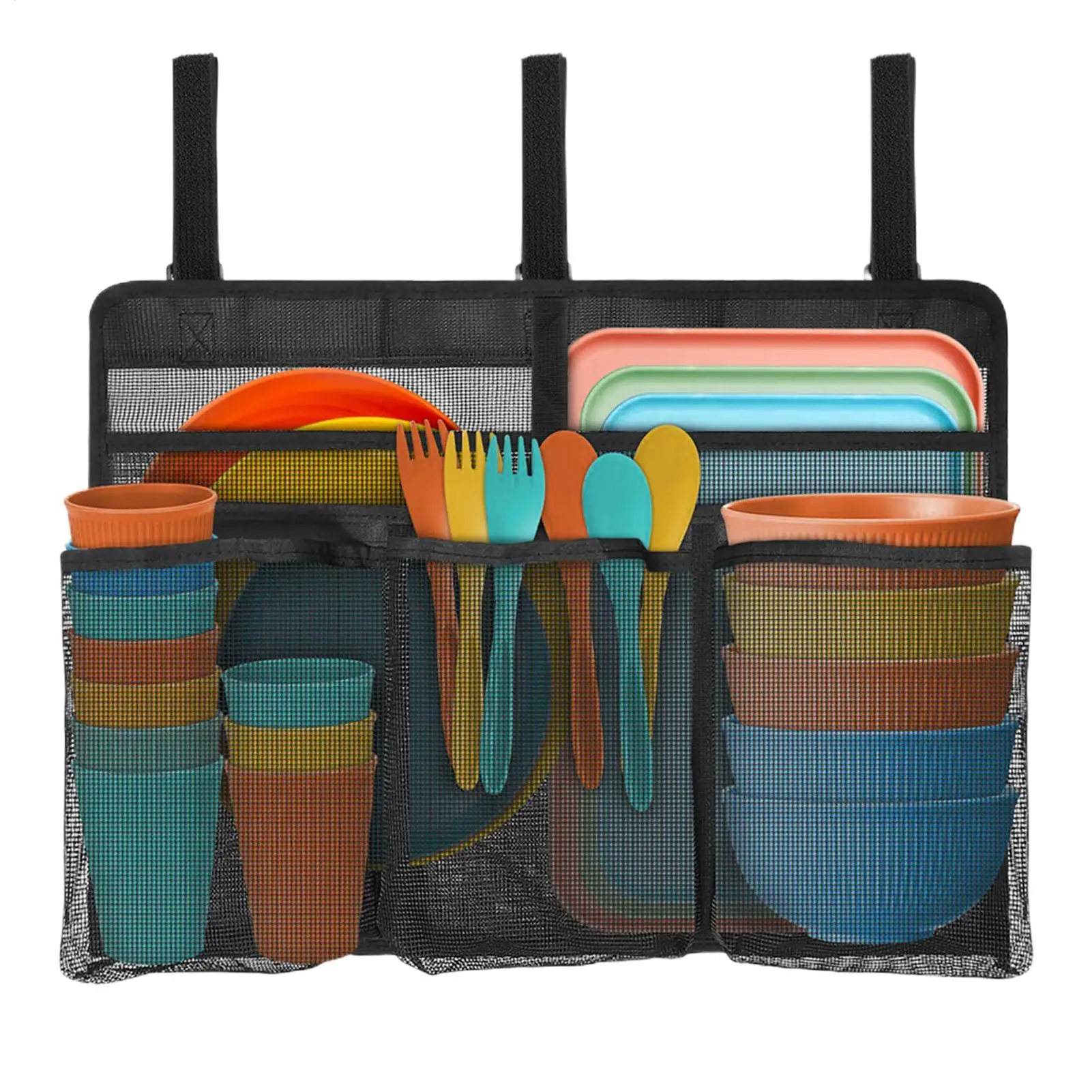 

Mesh Dish Drying Bag Camping Portable Mesh Dish Dinnerware Organizer Portable Outdoor Kitchen Tableware Storage Organizer For