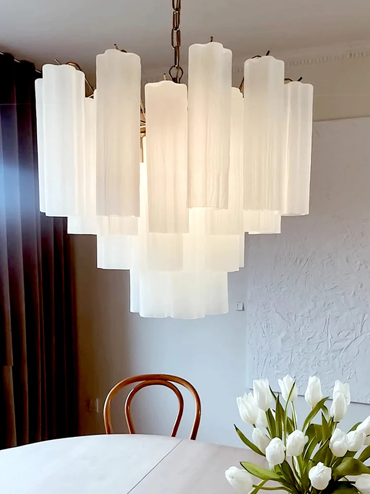 

Европейские подвесные светодиодные люстры из матового стекла Мурано, светильники-подвески для столовой, гостиной, ресторана