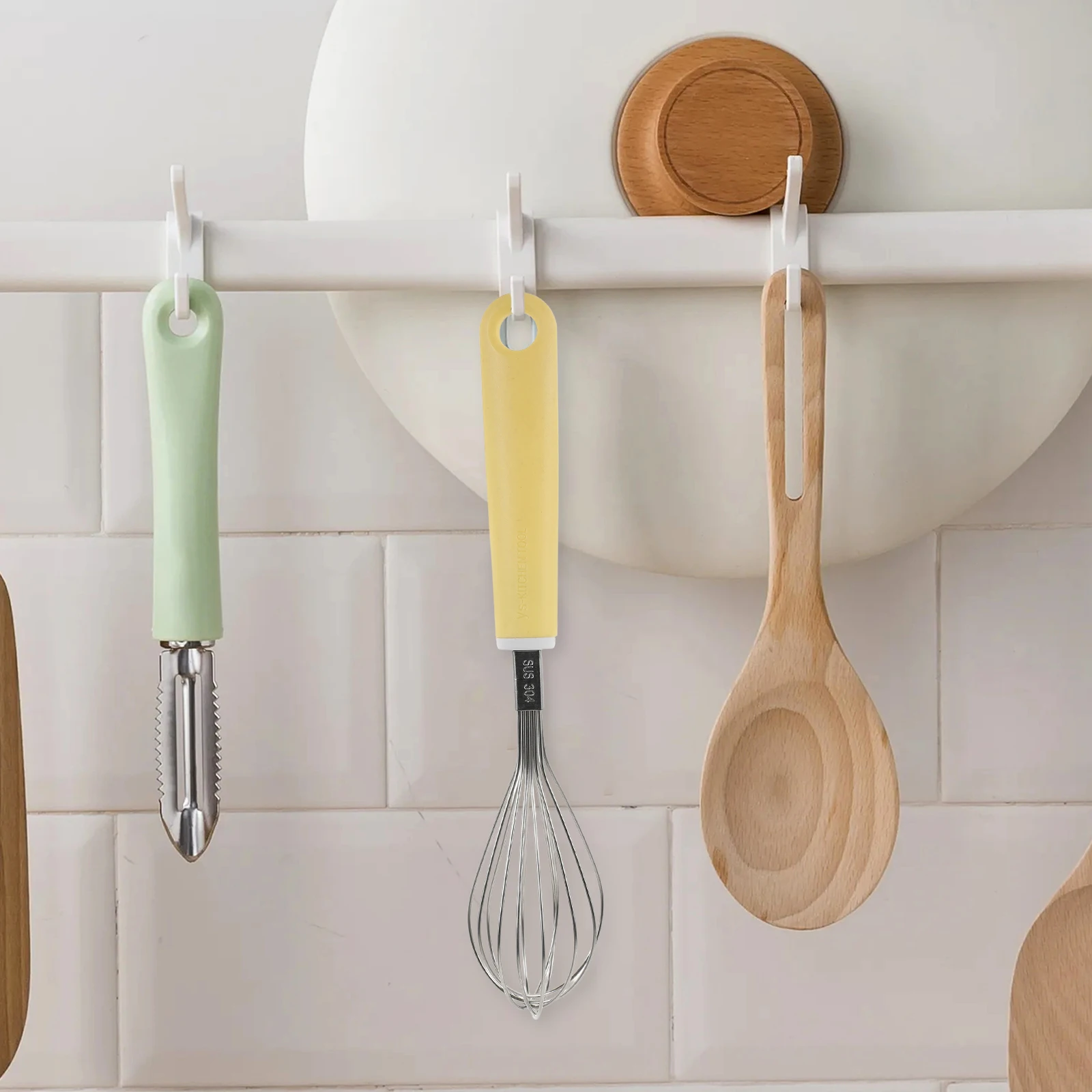 

H Push Whisk Blender Yellow Color PP ABS Materials Egg Beater Kitchen Baking Tools Manual Stirring Sticks