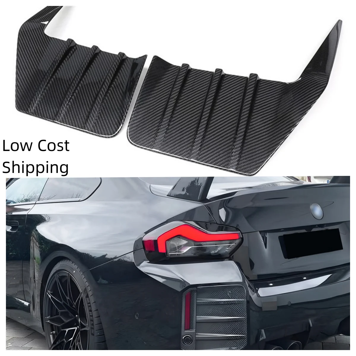 

Rear Bumper Splitter Fit for B-M-W G87 M2 Dry Carbon Rear Side Bumper Fender Canards .