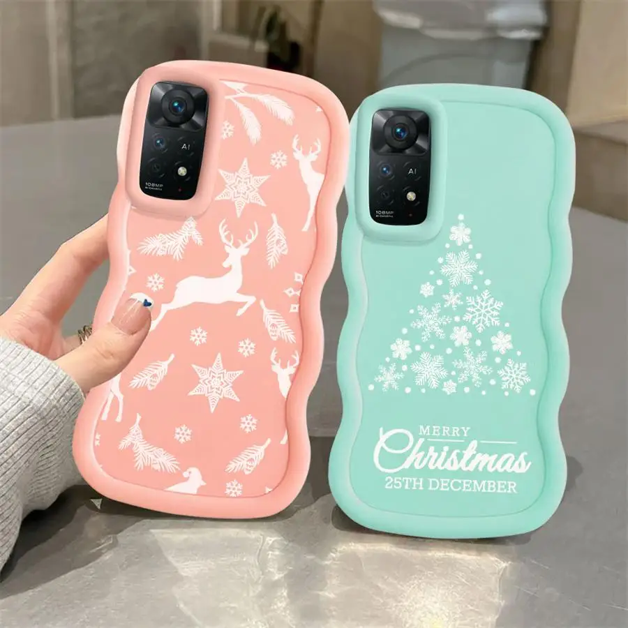 بسيطة عيد الميلاد الغزلان لينة غطاء الهاتف الحال بالنسبة ل Xiaomi Redmi ملاحظة 13 برو زائد 12 10S 8 10 9 9S 11 14 برو