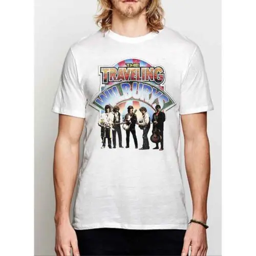 The Traveling Wilburys Band Photo T-Shirt White New