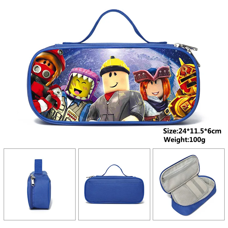 ROBLOX Primary School Pencil Bag Children\'s Pencil Case Stationery Box Anime Kawaii Cartoon School Bag Mochila