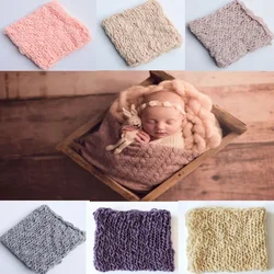 Newborn Photography Props Blanket Background Crochet Baby Photo Shoot Basket Accessories Photography Studio