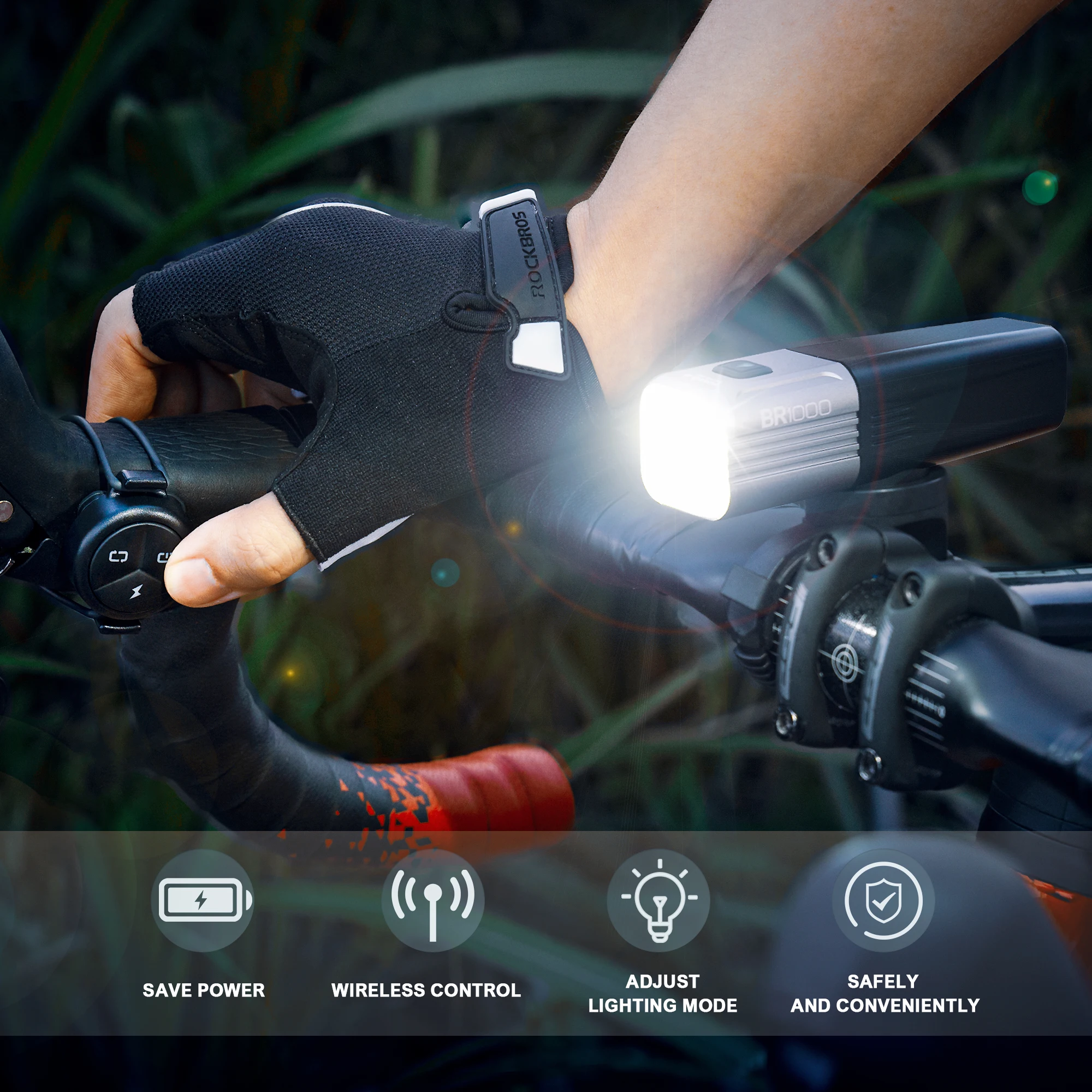 

TOWILD Bicycle Light 1000LM 3500mAh Battery Replaceable Smart Front Bike Light IPX6 Flashlight MTB Cycling Highlight Headlights