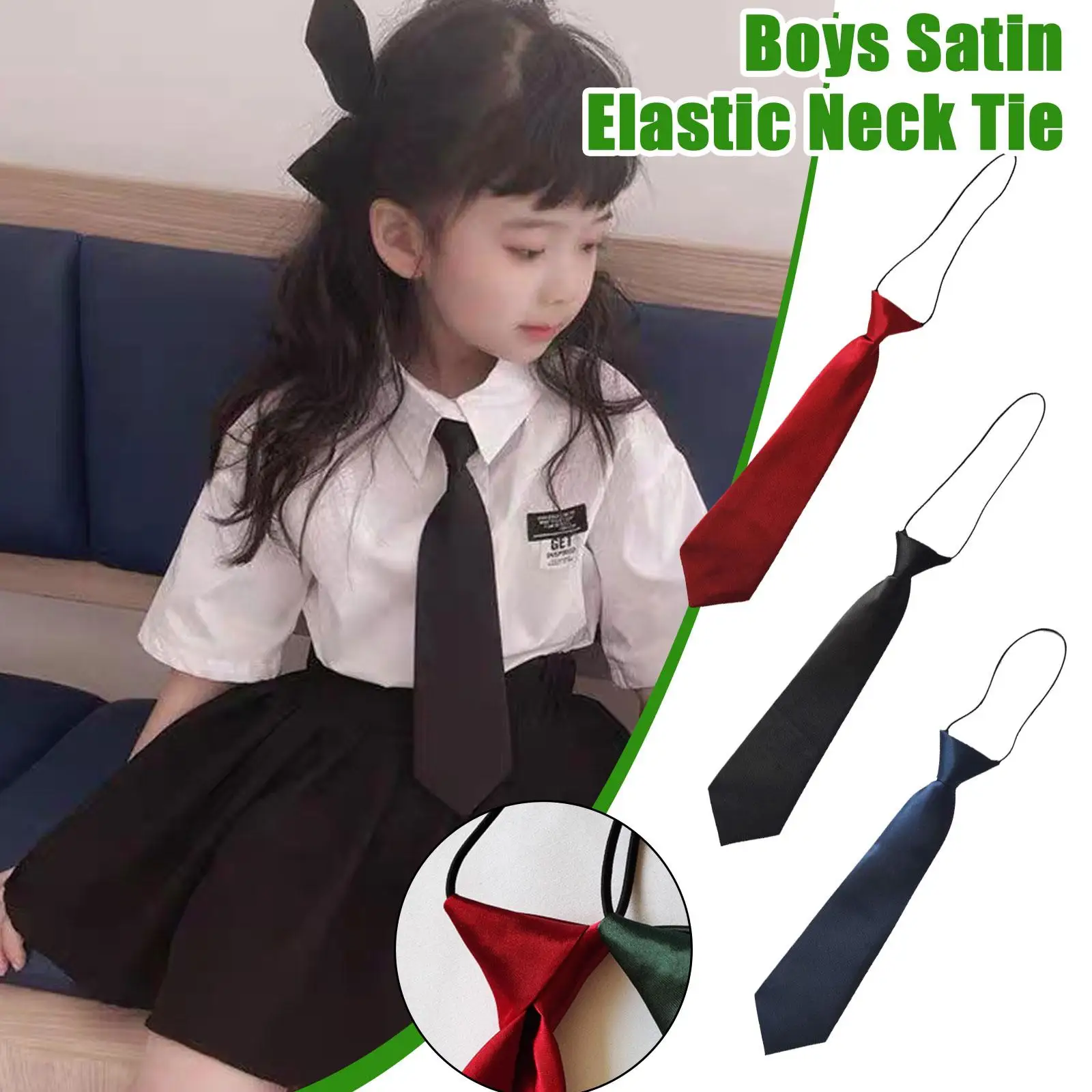 Clip-on Tie Security Ties Children Color Tie Simple Performance School Stage Wedding Tie Party Fit Student Boys Slim Girls Q5O1