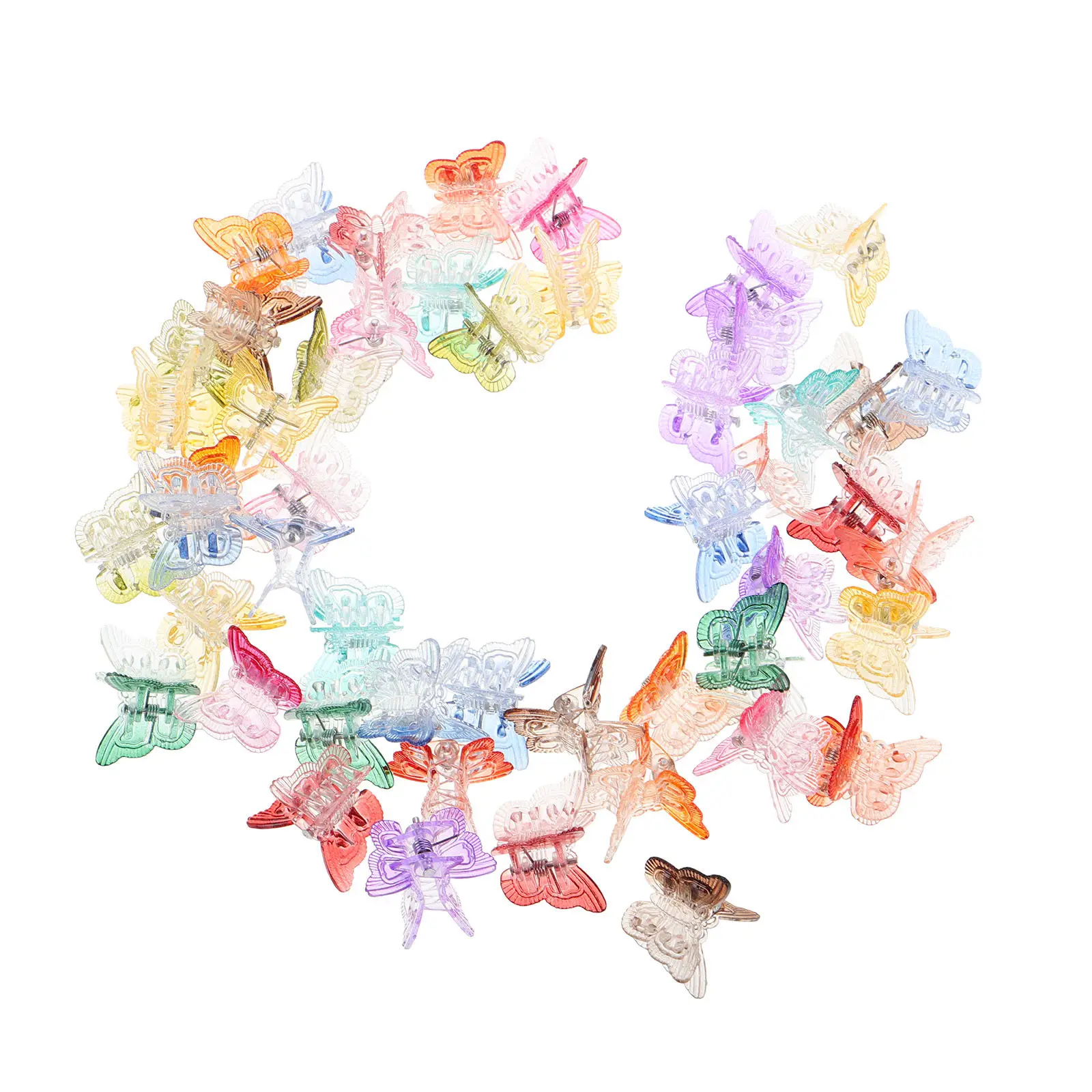 50Pcs Butterfly Hair Clips Small Mini Colorful Plastic Clips Cute Hair Accessories for Women Party Styling