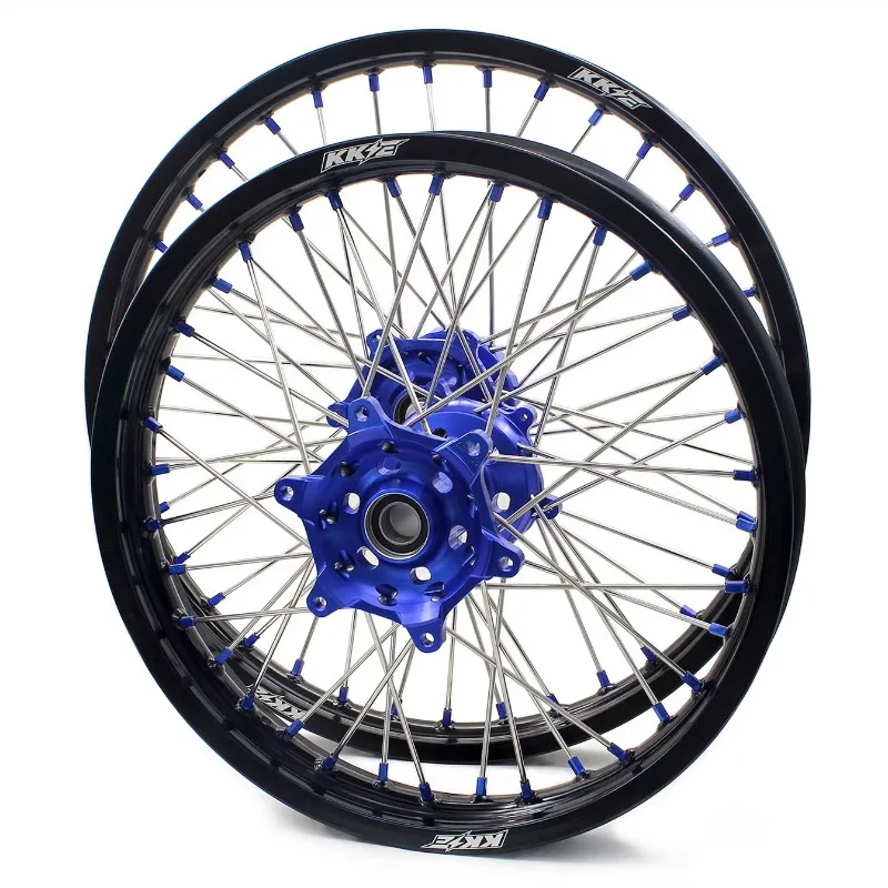 

【2025】 Offorad Motorcycle 21/18 Enduro Wheels Rim Set Fit for YAMAHA WR250F 2001-2019 WR450F 2003-2018 Color Anodized Hub And Ni