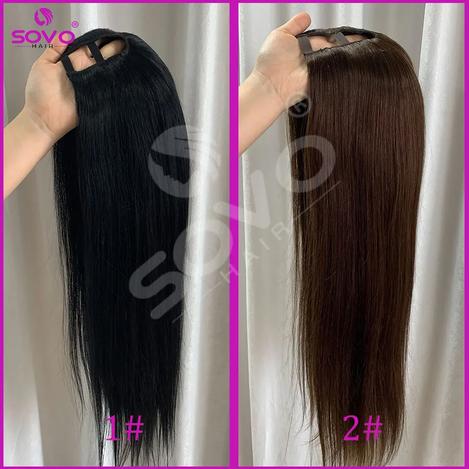U Part Wig Human Hair Glueless U Part Wigs Natural Black Remy Human Hair Wig Beginner Friendly Protective Style For Women view 4