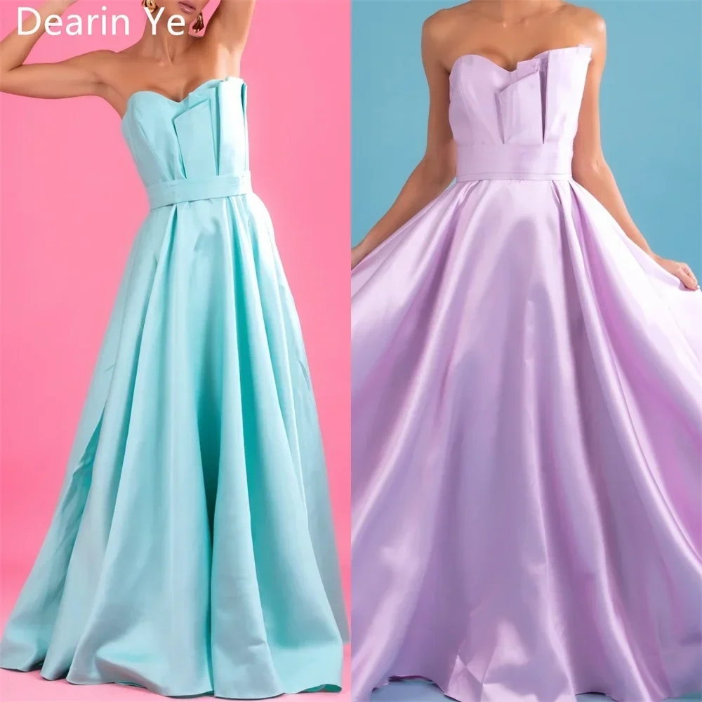 

Customized Formal Dress Dearin Strapless A-line Floor Length Skirts Draped Sleeveless Bespoke Occasion Dresses Evening Saudi Ara