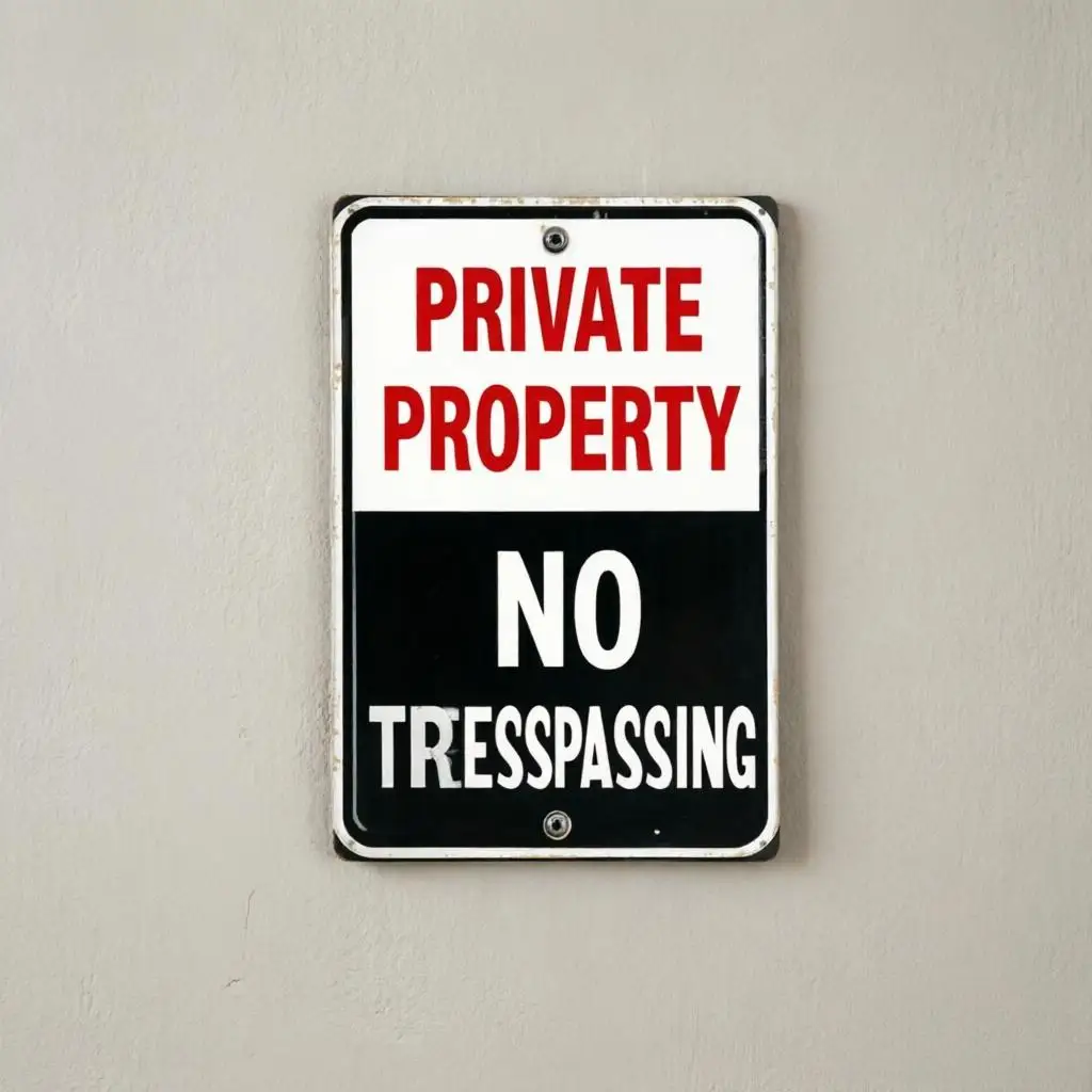 CIFBUY 2D Flat Aluminum Wall Art Waterproof Durable Private Property No Trespassing Sign Decor for Home Kitchen Farm Porch Bar C