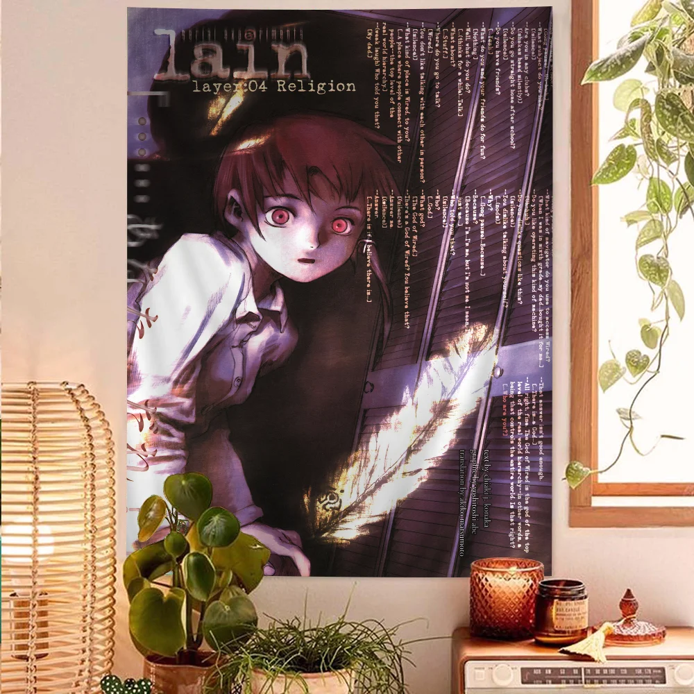 Serial Experiments Lain Hippie Wall Hanging Tapestries Bohemian Wall Tapestries Mandala INS Home Decor