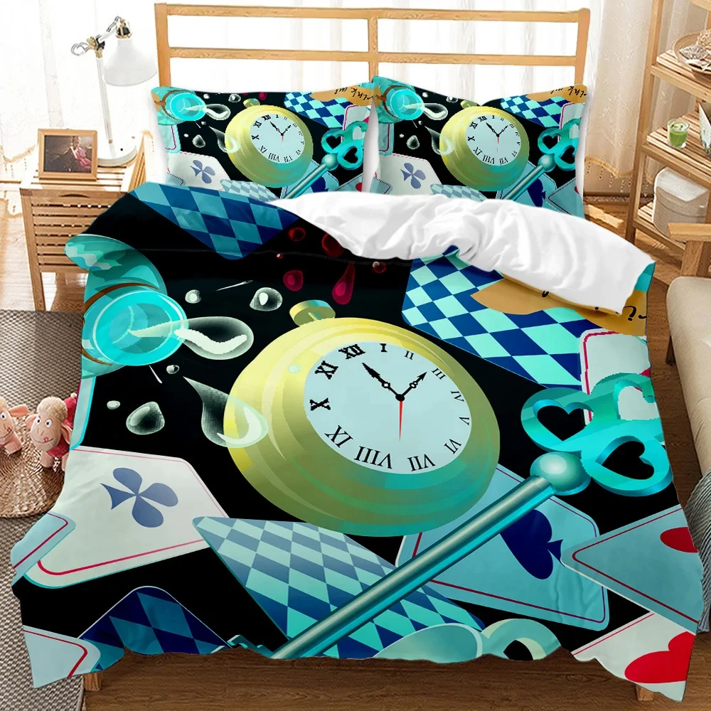 غطاء لحاف بطاقة البوكر للبنين والبنات في سن المراهقة، لعب القمار الملكة التوأم البوليستر المعزي غطاء ملك النوادي طقم سرير #4