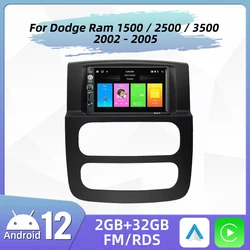 Car Radio For Dodge Ram 1500 / 2500 / 3500 2002 - 2005 2 Din Android Stereo Multimedia Player GPS BT WIFI FM Carplay Autoradio