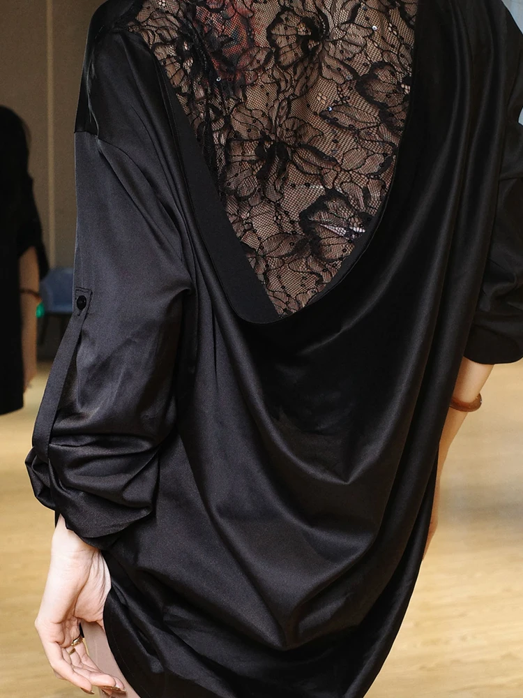 Schwarz Latin Dance Tops Frauen Lose Langarm Shirt Erwachsene Rumba Training Kleidung Tänzerin Praxis Tragen Weibliche Latin Outfit 2416