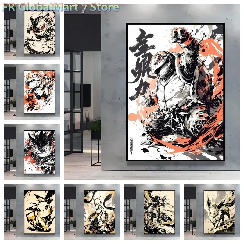 Hot Anime Poster Pokemon Squirtle Canvas Painting Hd Images High Quality Art Home Children's Bedroom Wall Decor Holiday Gifts