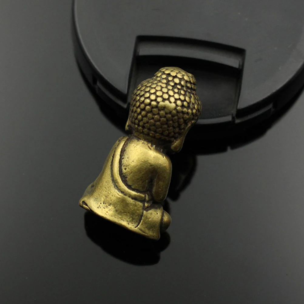 

Vintage Brass Buddha Sculpture Retro Desktop Decor Creative Buddha Ornament for Home Office Brass Craft Figurine