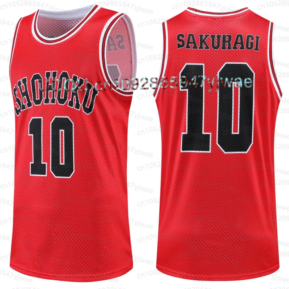 Heiß begehrtes Basketballtrikot, rotes Retro-Anime-Charaktertrikot, atmungsaktives, schnell trocknendes Sport-Tanktop für Herren, Kinder-T-Shirt – Detail 7