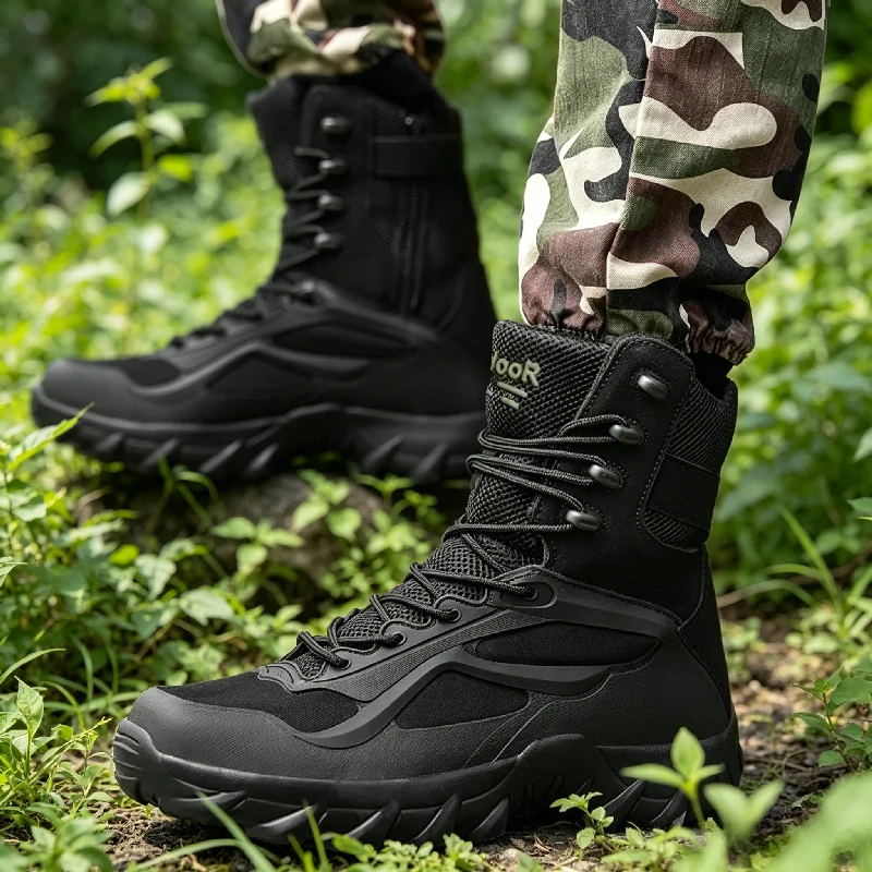 YUYIN Boots for Men Autumn High Top Desert Casual Flats Mens Boot Breathable Non Slip Work Shoes Motocross Ankle Boots for Men