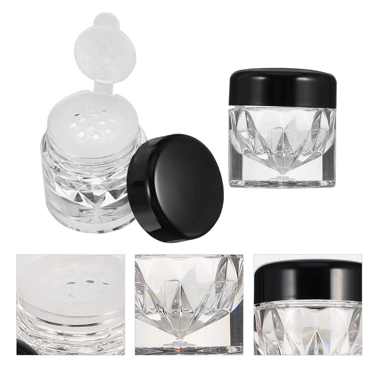 10 قطع من زجاجات تخزين البودرة السائبة، عبوات فرعية قابلة لإعادة الملء، حاويات خافي عيوب البشرة الفارغة، حامل سفر خفيف الوزن #6