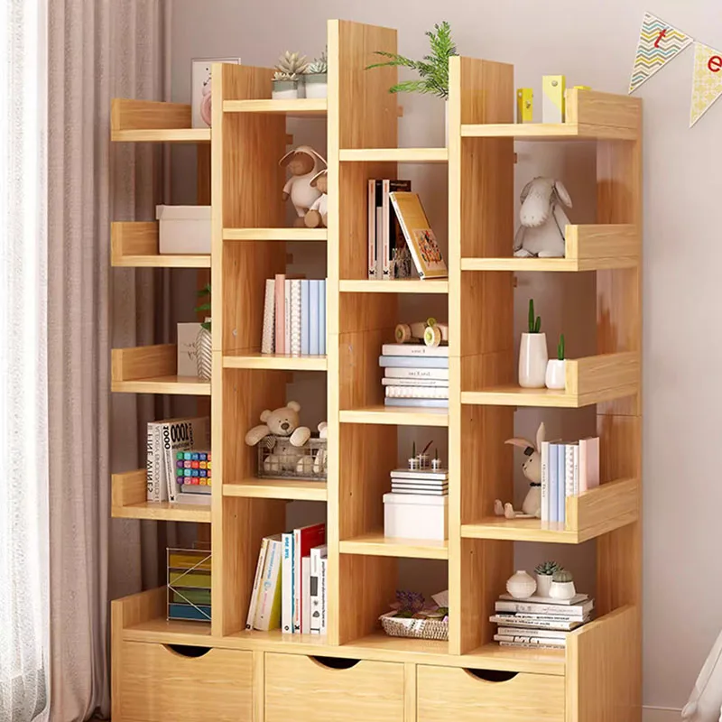 Library Bookcases Floor Closet Corner Living Room Cabinets Display Storage Children Estante Para Livros Storage Furniture