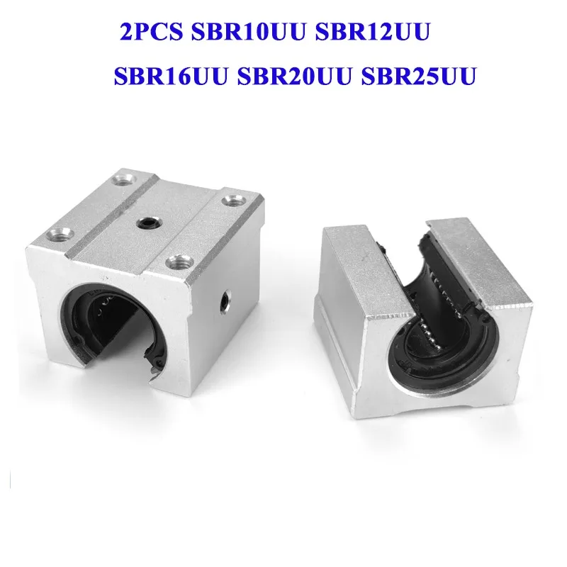 

2pcs/lot SBR10UU SBR12UU SBR16UU SBR20UU SBR25UU Linear Motion Ball Bearing Slide Block Open type CNC Router SBR linear Guide