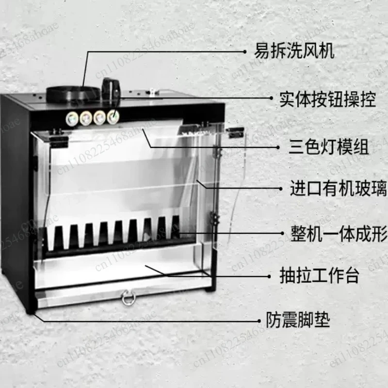 Stainless steel negative pressure exhaust box water curtain spray booth workbench for paint and coating applications