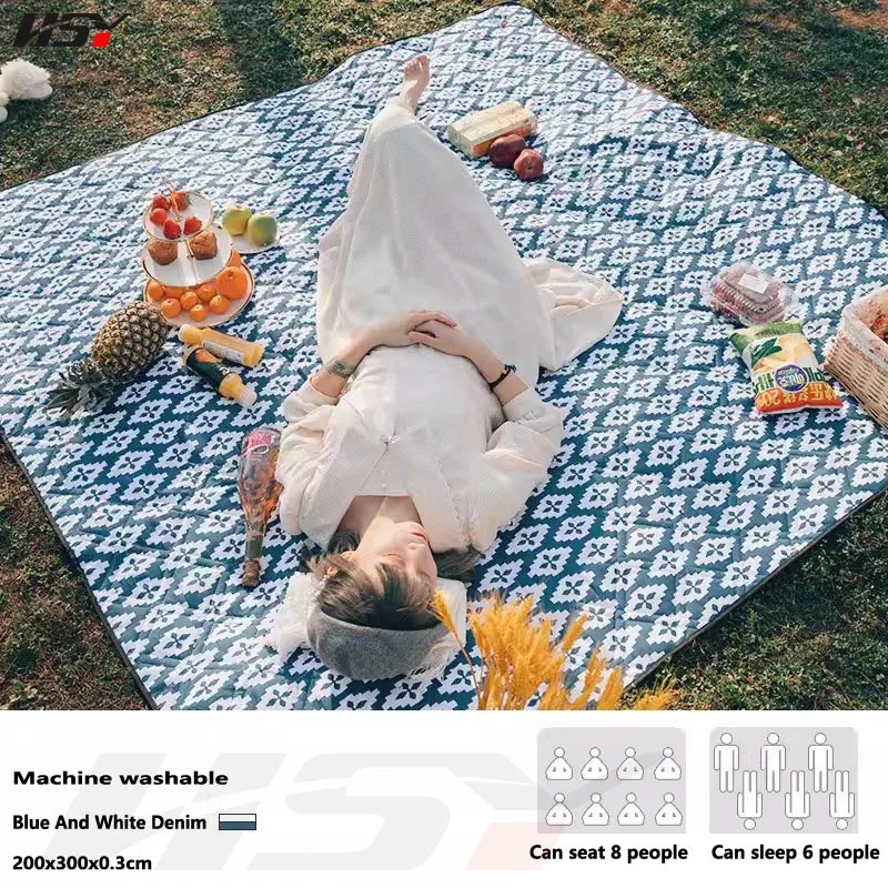 Picnic Mat Camping Hiking Outdoor Camping Beach Folding Camping Mat Thickened Waterproof Lawn Cloth Camping Equipment Mat