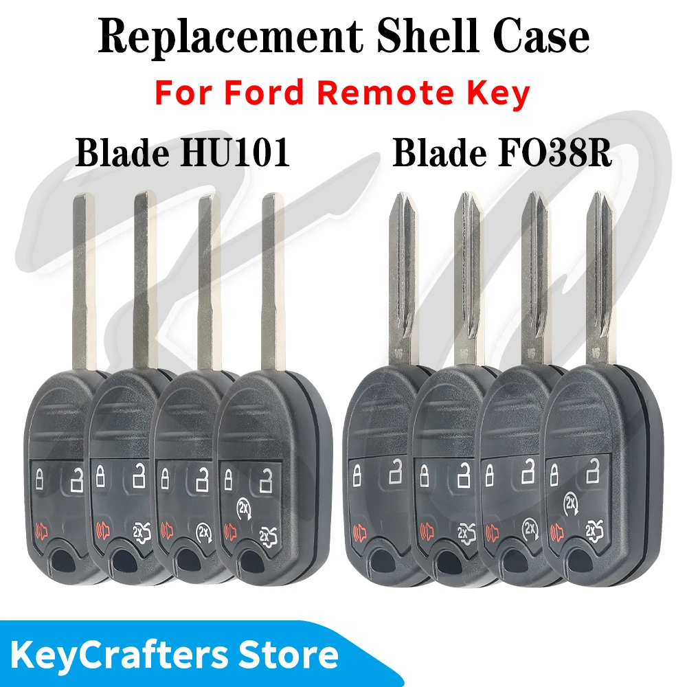 KC Replacement Shell Case For Ford Edge Expedition Mustang Explorer Ranger Windstar Remote Key 3 to 5 Buttons Blade FO38R/HU101