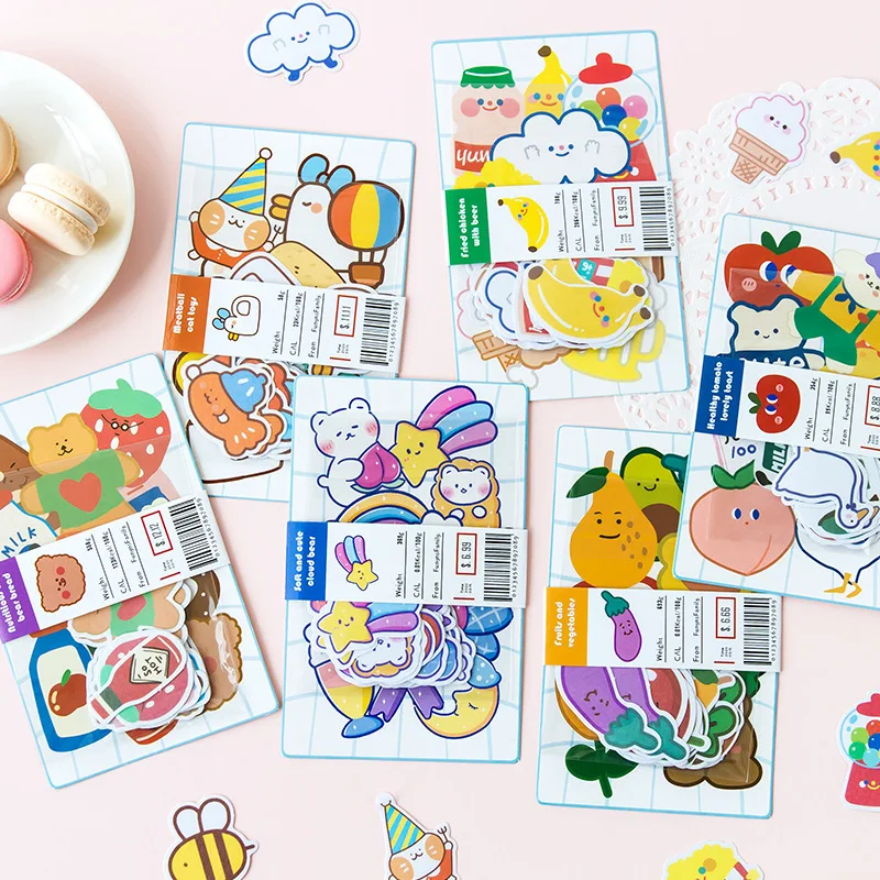 

100pcs/set Cartoon Seal Stickers Color Hand Account DIY Decoration Wall Sticker Photo Album Diary Sticker Student Stationery