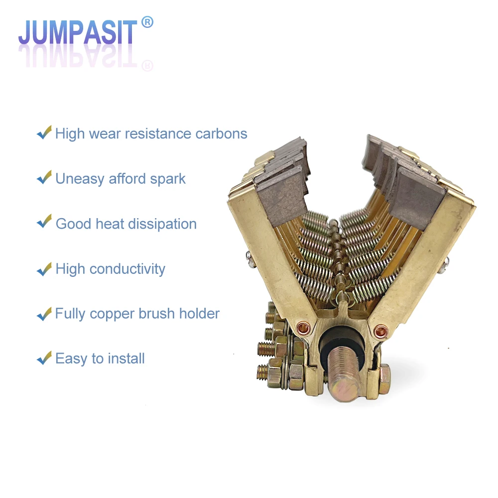 Jumpasit 8pcs per Set 6x12 V Shape Copper Carbon Brush Holder Assembly J204 J164 for 8 Way Slip Ring Motor 13A 15A