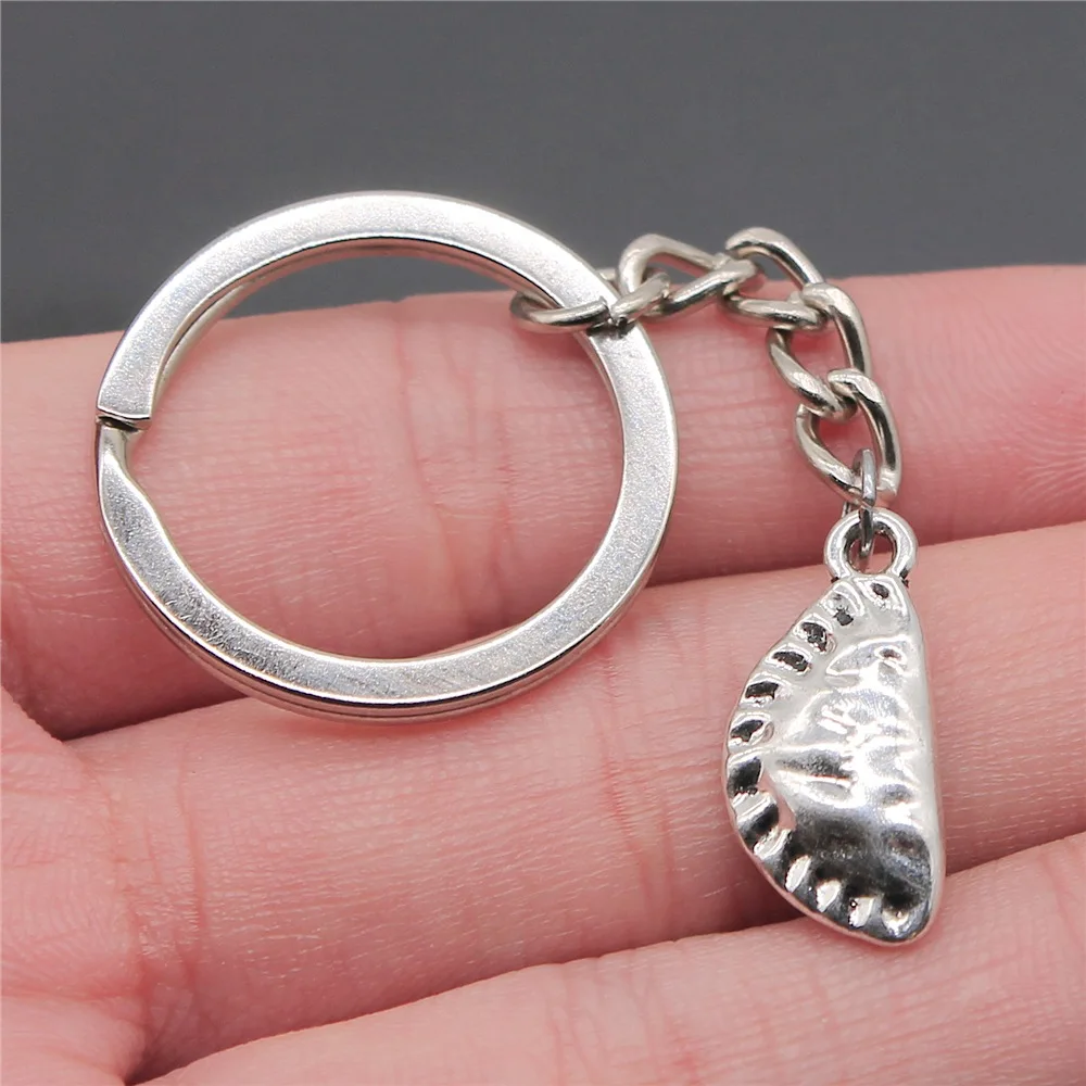 Souvenirs Gift Dropshipping Antique Silver Color 10x22mm Dumplings Pendant Keyring