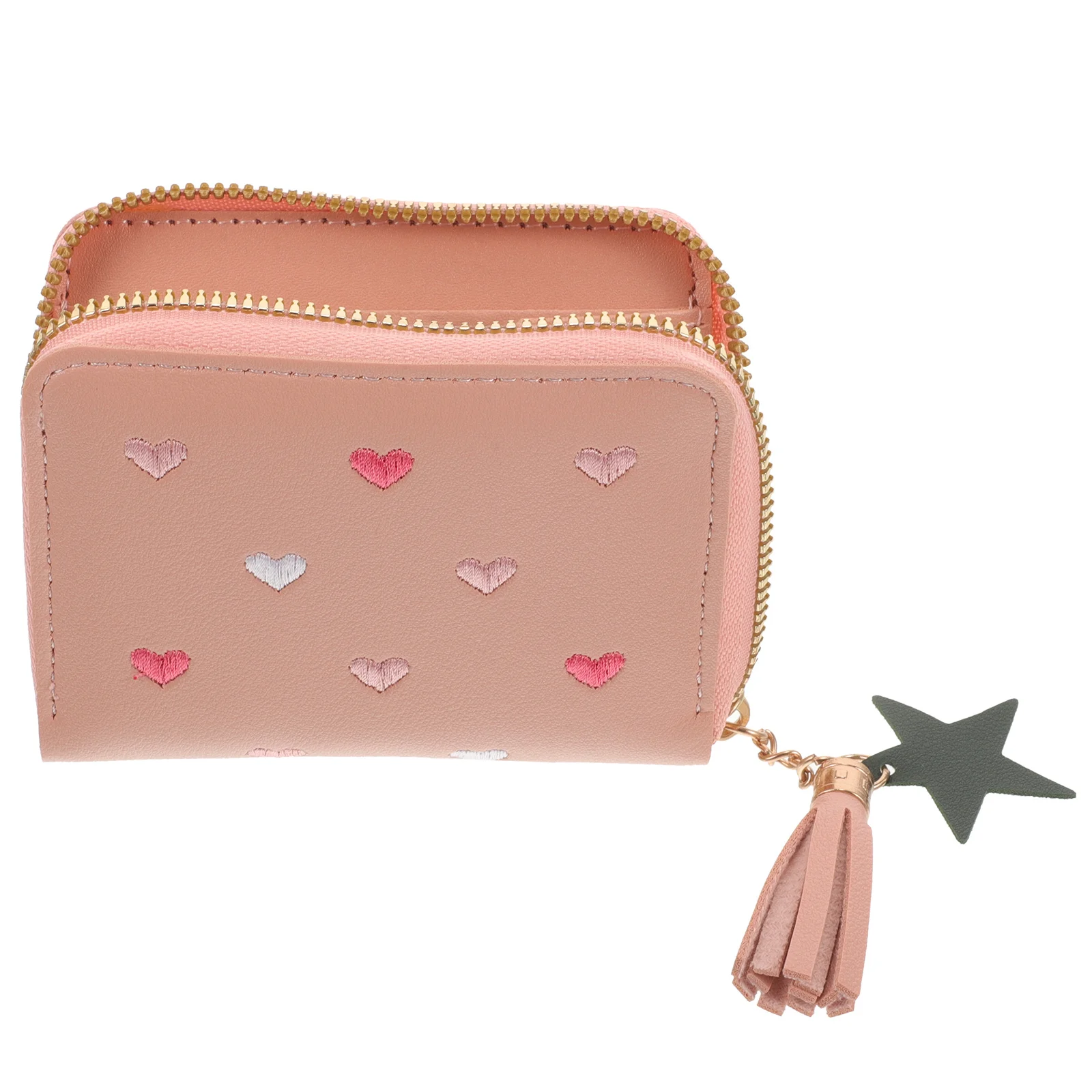 Portafoglio da donna Pochette Porta carte piccolo Chiusura con cerniera Portamonete leggero Organizzatore di grande capacità Porta carte di credito da viaggio