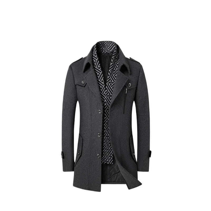 

Autumn and winter outdoor men's casual windproof sports, fishing, travel, camping, hiking, warm scarf, woolen overcoat style