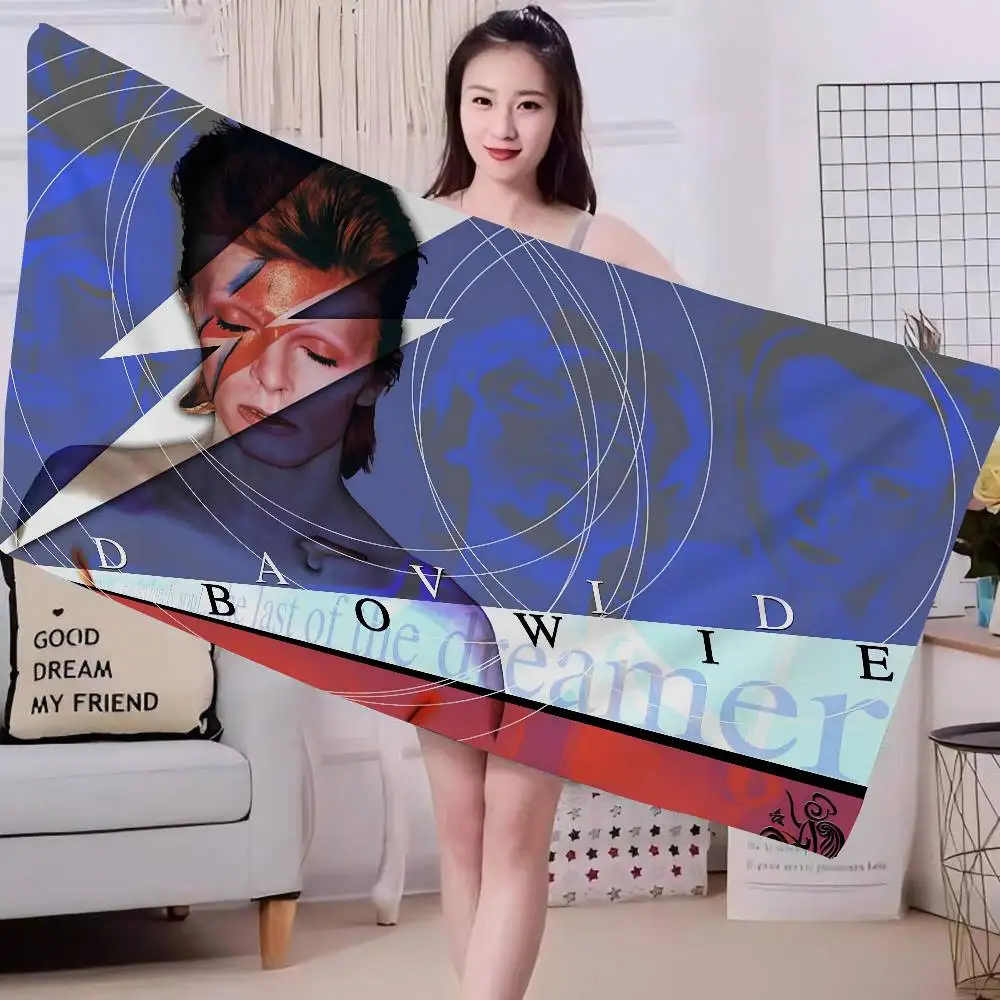 Hot Singer D-David B-Bowie Anime Bath Towel Microfiber Soft Water Absorbing For Girl Kids Decorative Cartoon Beach Towel
