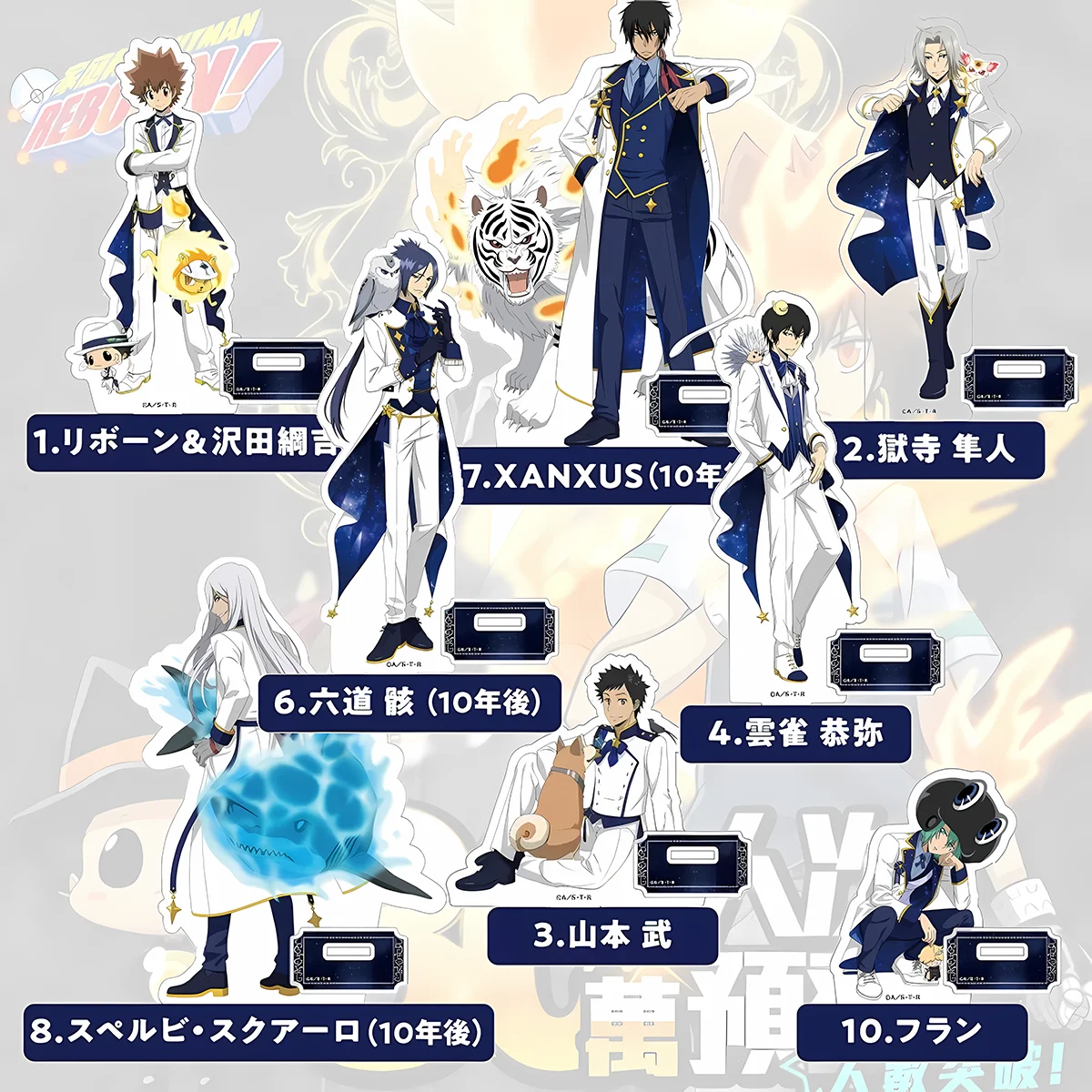 Anime Reborn! 15cm Karaoke Themed Acrylic Stand Tsunayoshi Sawada Mukuro Rokudo Figure Ornament Desktop keychain