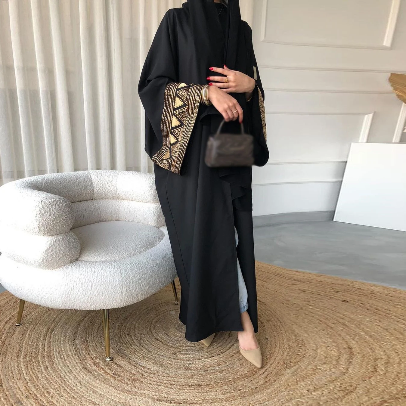 Marocain Kaftan Women Muslim Embroidery Long Dress Open Abaya Dubai Turkey Kimono Cardigan Eid Ramadan Jalabiya Islam Robe Gown