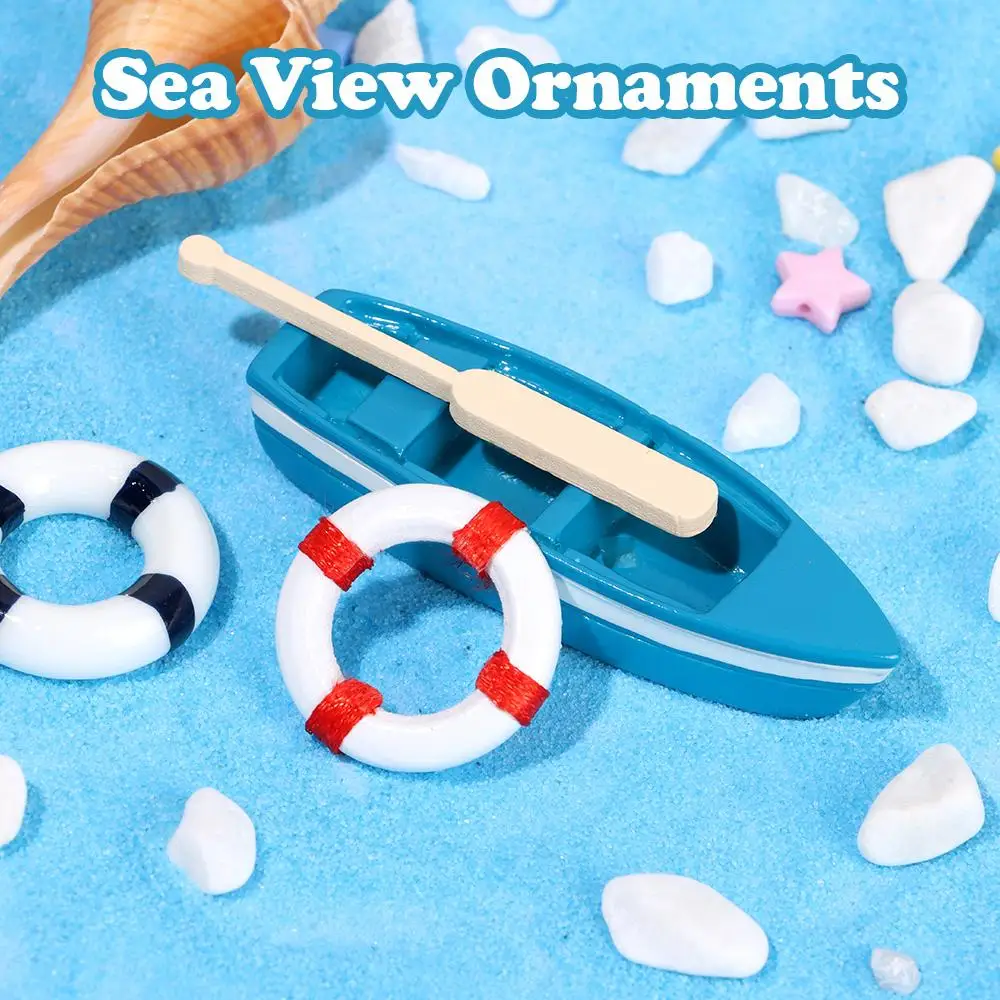 Mini Sea View Decoration Ornaments Micro Landscape Paddle Boat Beach Chair DIY Fairy Garden Miniature Dollhouse Accessories