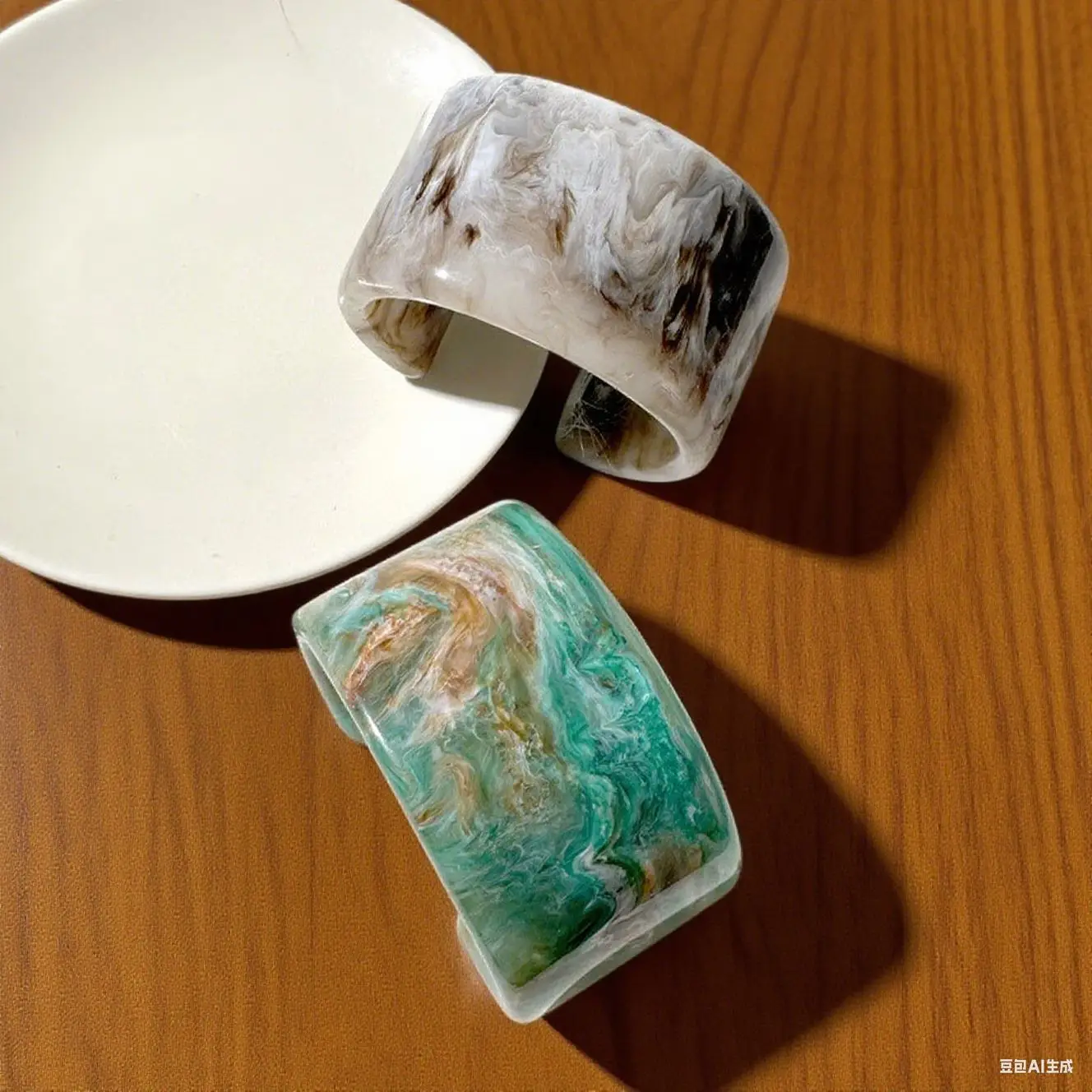 2025 Retro Übertreibung Ölgemälde Stil Runde Geometrische Breite Manschette Armreifen Temperament Armreifen Frauen Graffiti Schichtung Schmuck