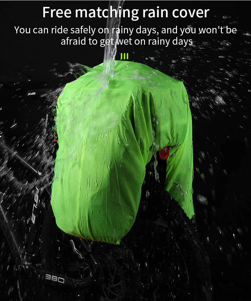 WEST BIKING 3-in-1 wasserdichte Fahrrad-Kofferraumtasche, MTB, Rennradtasche, großes Fassungsvermögen, Reisegepäckträger, Sattelsitz, Packtaschen – Detail 7