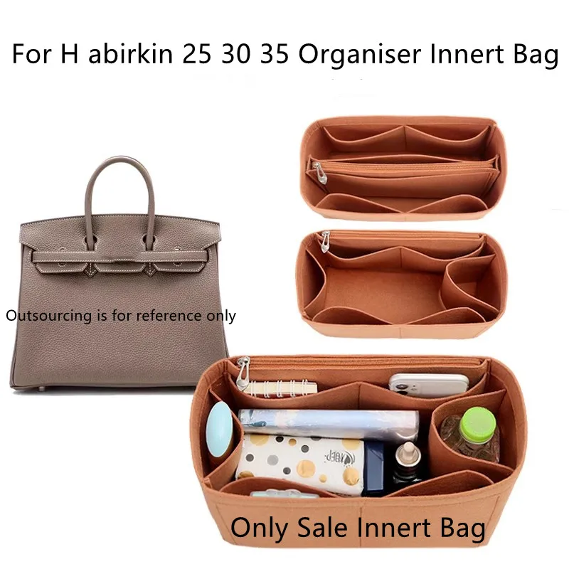 Only Sale Innert Bag Felt Insert Liner Purse Organiser Pouch Handbag Tote Bag Internal Bag For birkin25 30 35 handbag